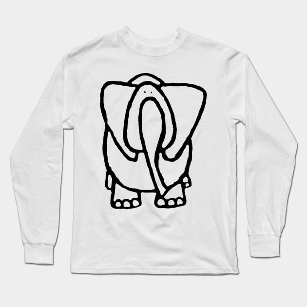 Cute Elephant Long Sleeve T-Shirt by krisevansart